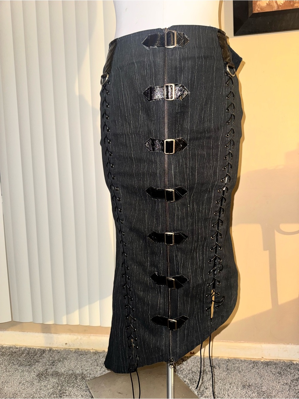 Alt corset buckle asymmetrical Lace-Up Skirt